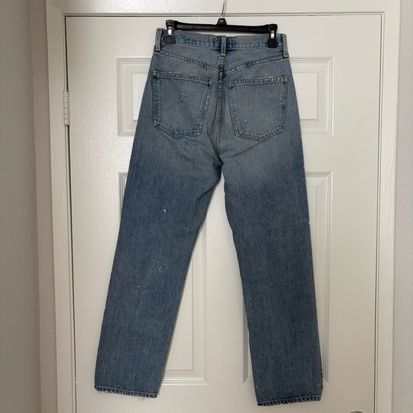 Agolde Blue Straight Leg Jeans Classic Denim - Picture 4 of 5